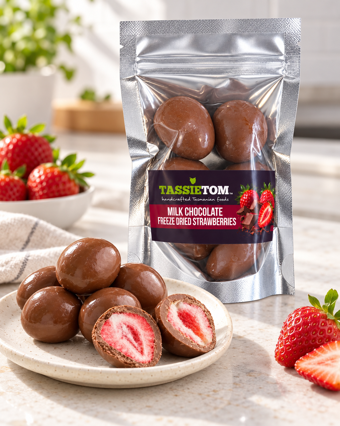 Milk Chocolate Freeze-Dried Strawberries