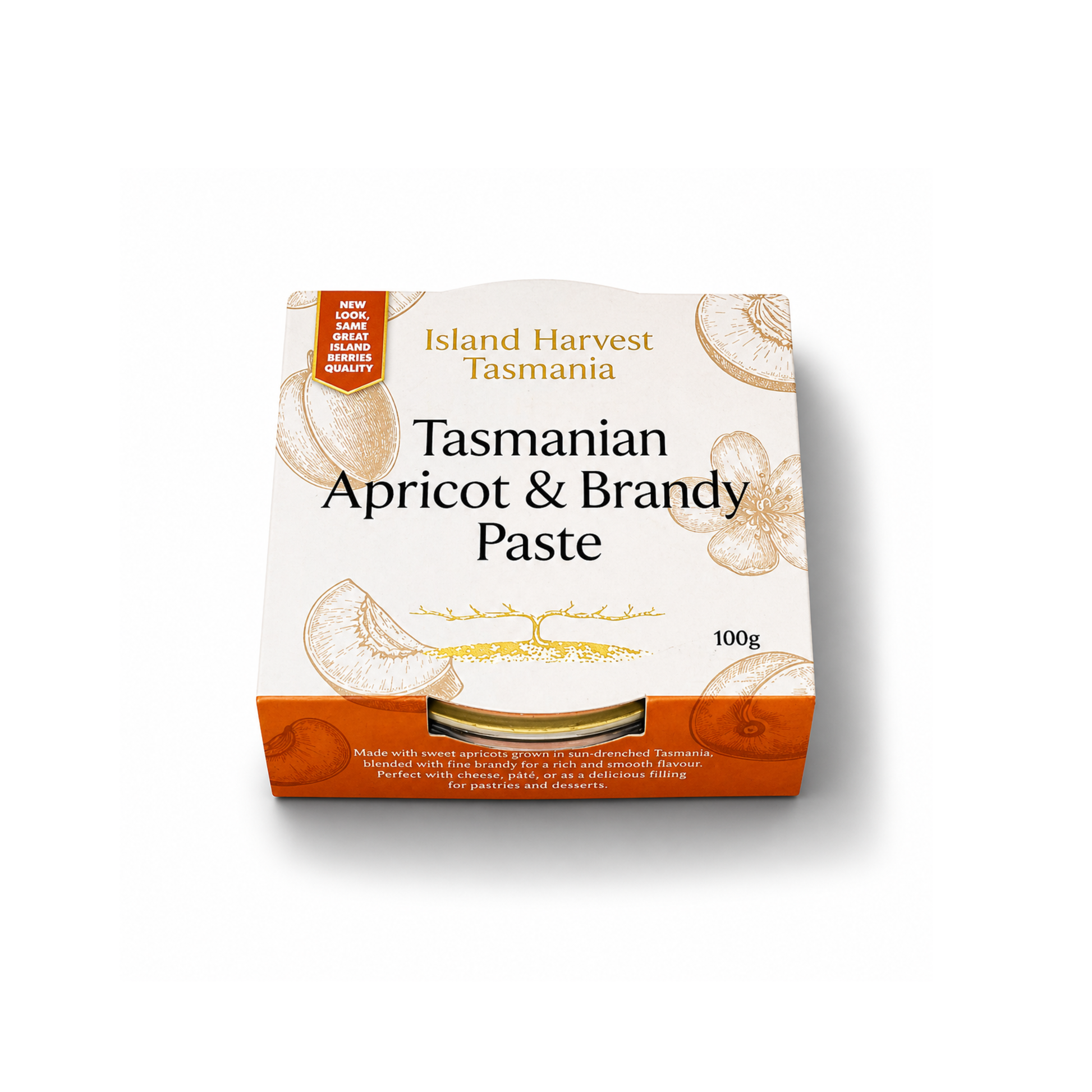 Apricot and brandy fruit paste made in Tasmania, perfect for cheese boards and grazing platters
